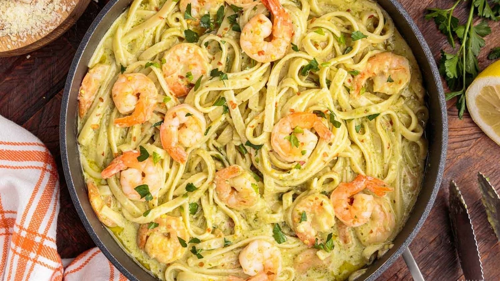 Shrimp Fettuccine With Creamy Lemon Garlic Sauce Shrimp Fettuccine With Creamy Lemon Garlic Sauce