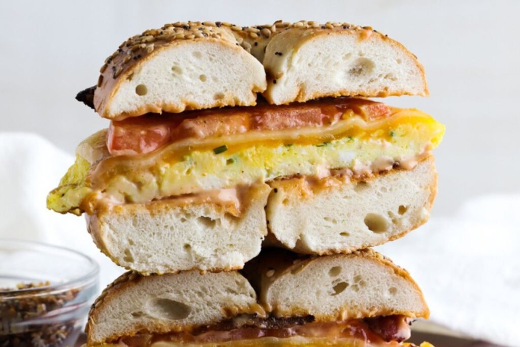 Bacon Egg and Cheese Bagel Breakfast Sandwich