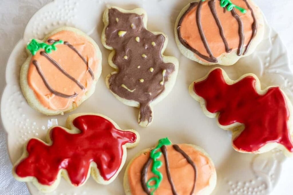 Fall Sour Cream Sugar Cookies with Cream Cheese Frosting