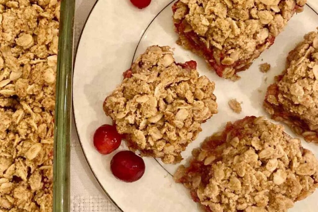 Gluten-Free Cranberry Bars with Leftover Cranberry Sauce