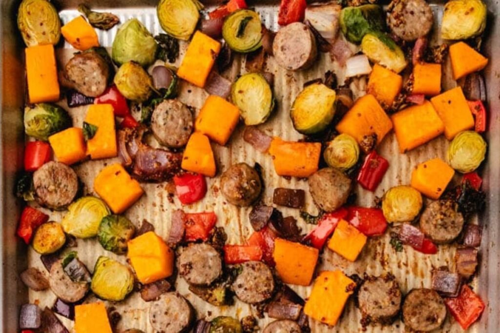 Sheet-Pan Chicken Sausage with Vegetables