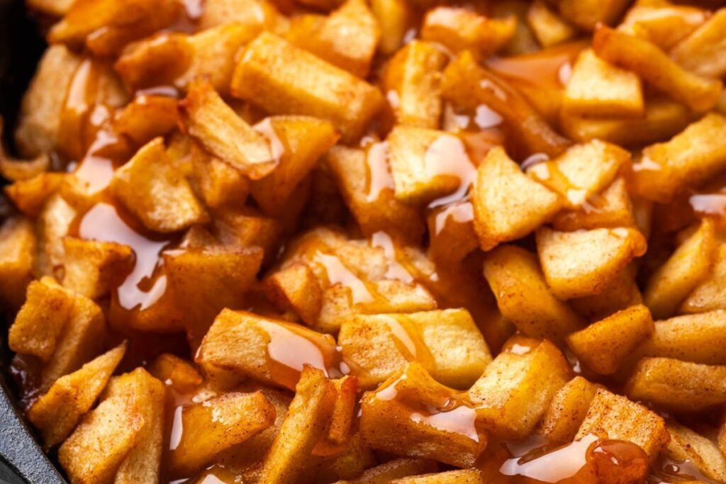 Skillet Caramel Apple Pizza Bake