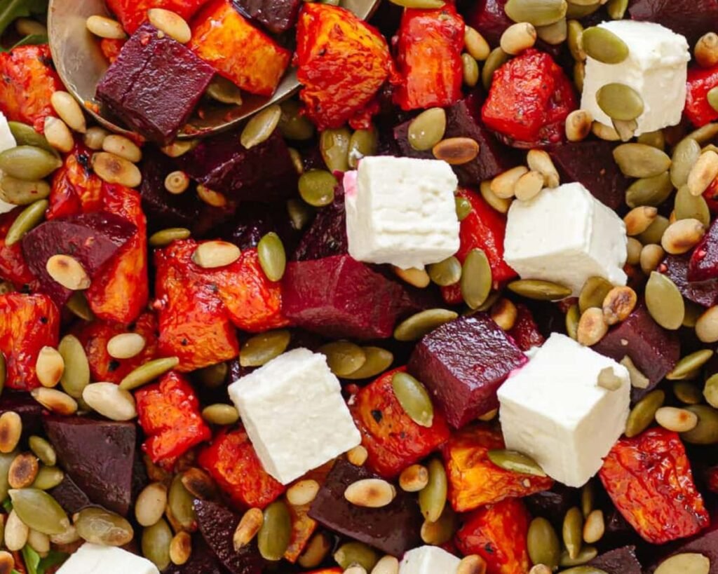 Roasted Pumpkin and Beetroot Salad