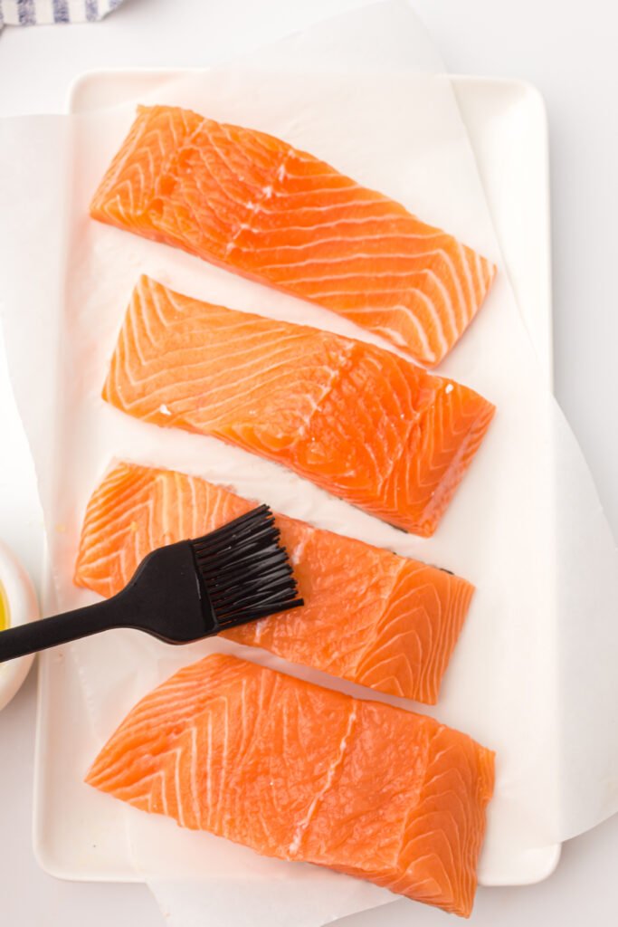Brusher air fryer salmon with avocado oil